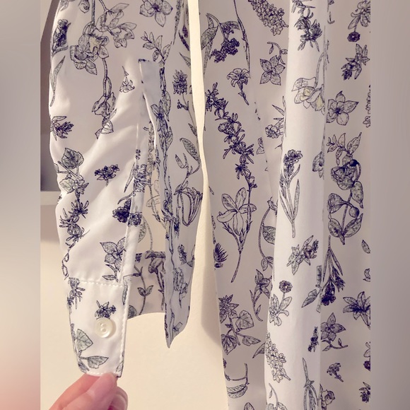 NWTS Joe Fresh White Floral Long Sleeve Dress Flower Print Spring Dress Size M - Picture 4 of 7